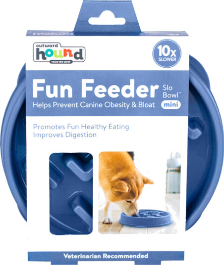 Outward Hound Fun Feeder Hundeskål Mini - Lyseblå for Langsom Spising
