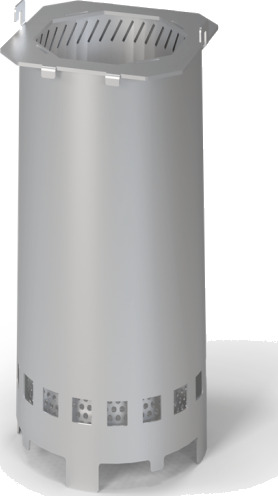 Pelmondo patentert utskiftbar brenner for Cube, Barcube og Twintable silver 210 x 210 x 410 mm