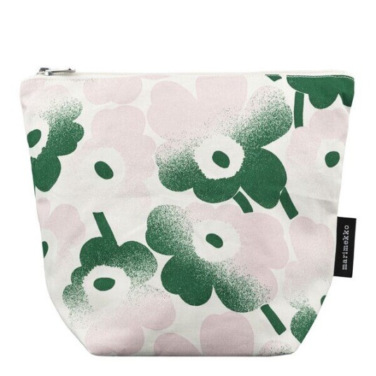 Marimekko Mini Unikko toalettveske 28x24 cm hvit/rosa/grønn Marimekko Mini Unikko toalettveske 28x24 cm hvit/rosa/grønn