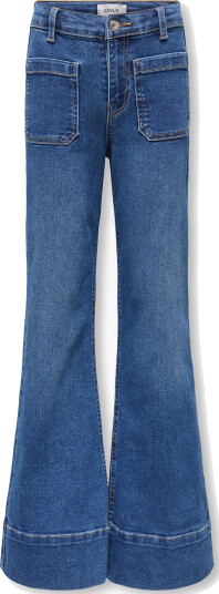 Kids Only Cypress High Waist Pocket Flared Denim Blå 158
