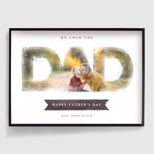 Namly Design Personalisert Plakat Akvarell Pappa Bildeopplasting POSTERW7DVHR