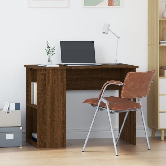 vidaXL Skrivebord brun eik 100x55x75 cm konstruert tre vidaXL Skrivebord brun eik 100x55x75 cm konstruert tre
