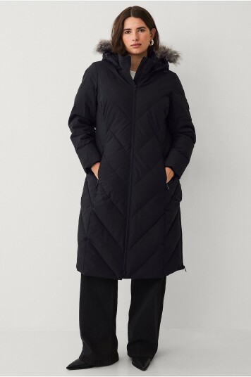 Zizzi Kåpe mLuxa L/S Hood Coat Svart Zizzi Kåpe mLuxa L/S Hood Coat Svart