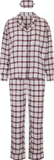 Hunkemöller Pysjsett PJ LS Flannel Twill Check Eyem Hvit