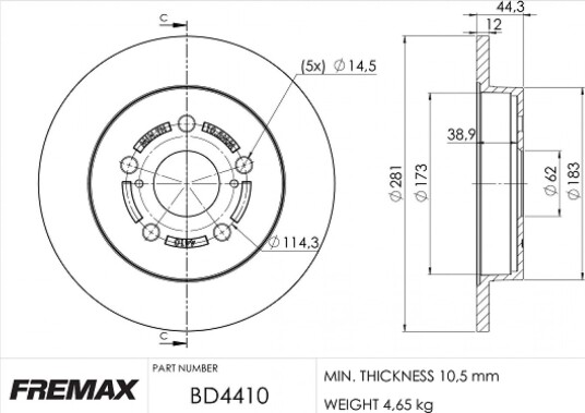 Bremseskive FREMAX BD-4410