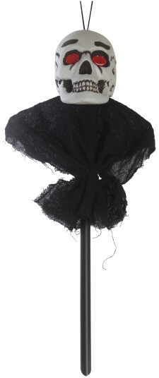 DGA - Skull w. red flash eyes on stick (7115034)