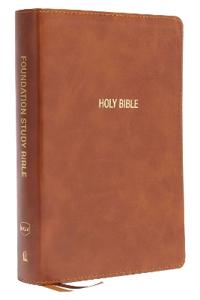 Nelson, Thomas NKJV, Foundation Study Bible, Large Print, Leathersoft, Brown, Red Letter, Thumb Indexed, Comfort Print