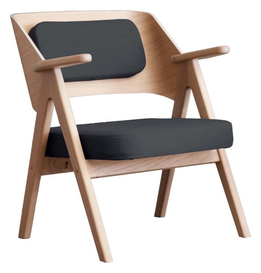 By Hammel Findahl, MeTube Loungestol m. armlen, eik - Sort Unoliving