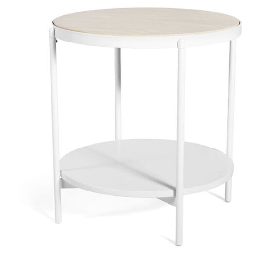 SMD Design Lene sidebord Hvit, lavt, hvitpigmentert askefinér
