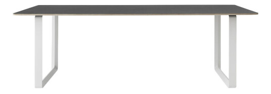 Muuto 70/70 spisebord 225 x 90 cm Black linoleum-Plywood-White