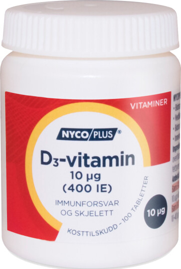 Nycoplus D vitamin 10 µg 100 tabletter Nycoplus D vitamin 10 µg 100 tabletter