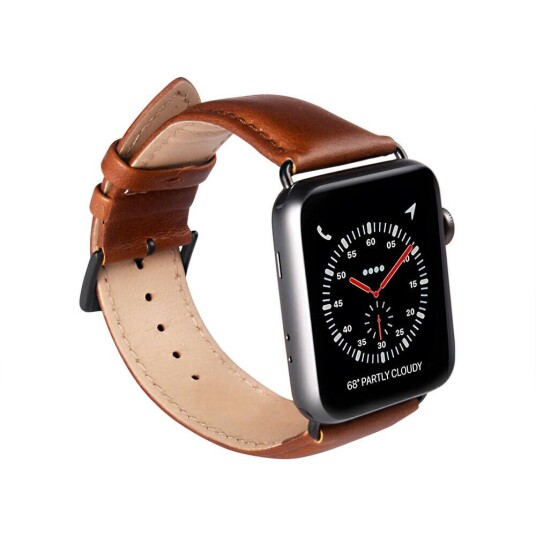 GEAR Buffalo Apple Watch (42/44/SE/45/49MM) GEAR Buffalo Rem i Ekte Skinn - Brun
