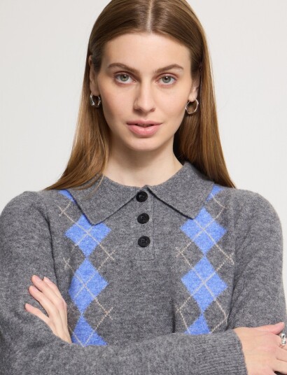 ICHI Ihdasila Polo Ls Grey M