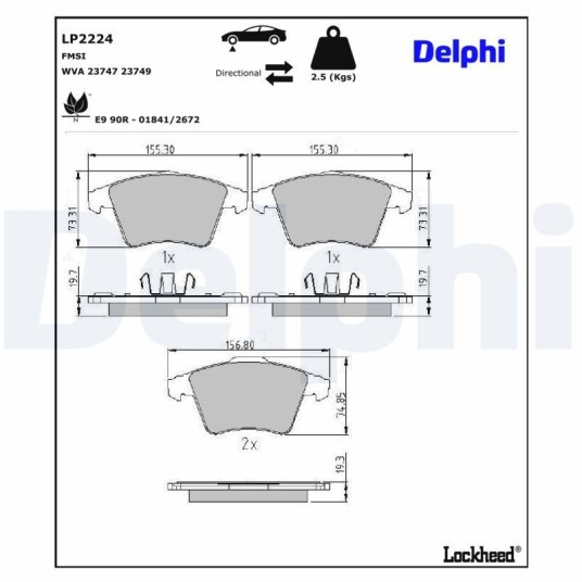 Bremseklosser DELPHI LP2224