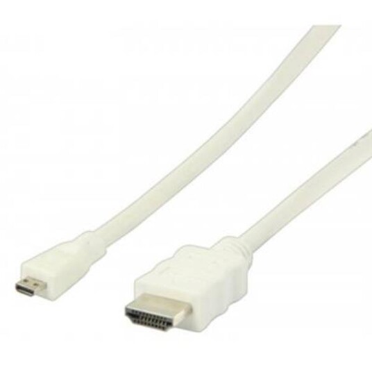 Høyhastighets-HDMI-kabel med Ethernet HDMI-mikrokontakt - HDMI-kontakt 2,00 m HVIT