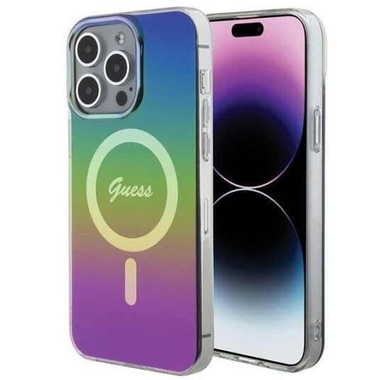 Guess Hardcase til iPhone 15 Pro 6,1" Iridescent Rainbow Med MagSafe