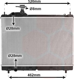 Radiator, motorkjøling VAN WEZEL 52012712