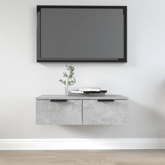 vidaXL Veggskap betonggr? 68x30x20 cm konstruert tre vidaXL Veggskap betonggr? 68x30x20 cm konstruert tre