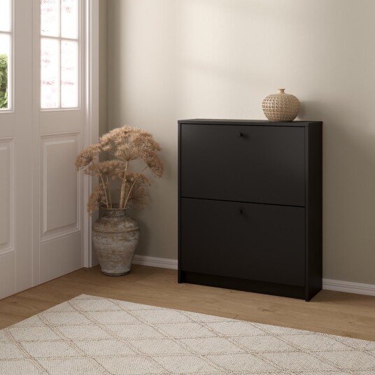 LIND FIORA SKOSKAP SORT 2 DØRER 70X24X85 LIND FIORA SKOSKAP SORT 2 DØRER 70X24X85