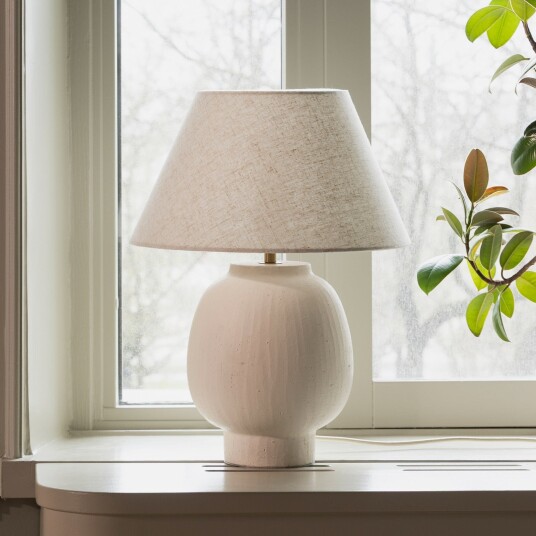 Bordlampe Globen Lighting Lorenzo Beige Stue Keramikk Skandinavisk 46.3 Beige