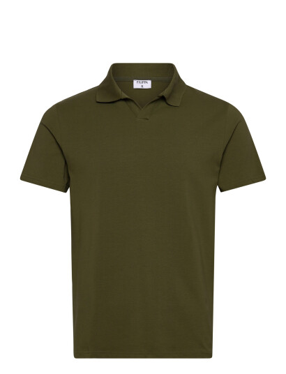Filippa K Stretch Cotton Polo T-Shirt - Khaki green - M