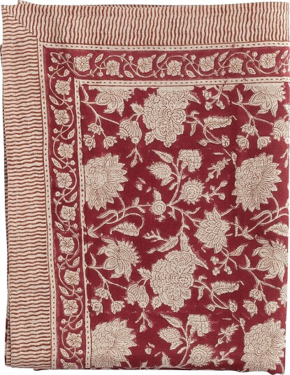 Chamois   Bordduk i lin Indian Rose   Rød