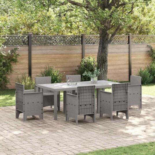 Hagebord Lys Grå 200x100x73 cm Poly Rattan