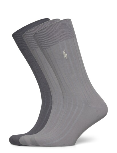 Polo Ralph Lauren Ribbed Cotton Blend Trouser Sock 3 Pack Grey 43 46 Polo Ralph Lauren Ribbed Cotton Blend Trouser Sock 3 Pack Grey 43 46