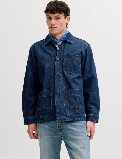 Jack & Jones Jprbluderry Dnm L/S Overshirt Styd   Navy   M