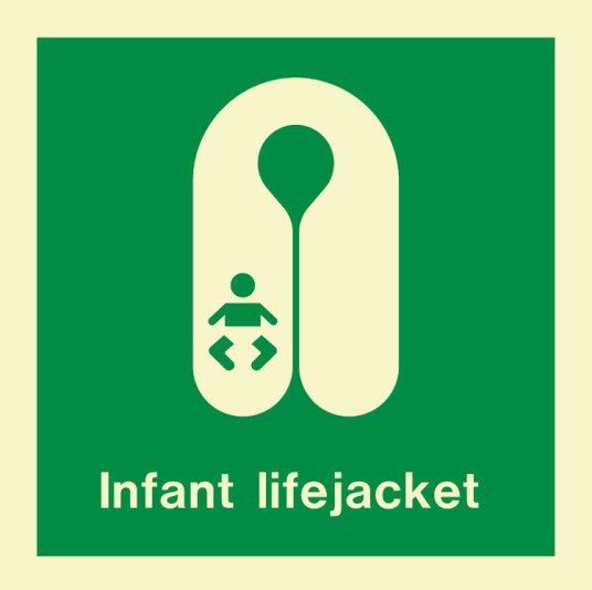 ETTERL. IMO LIFEJACKET BABY 15X15 Alu-plate 40x40cm