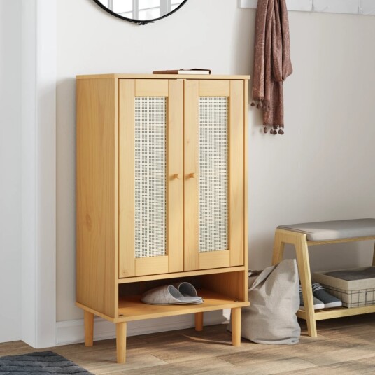  Skoskap SENJA rotting-utseende brun 59,5x35x107 cm heltre 8721012134652