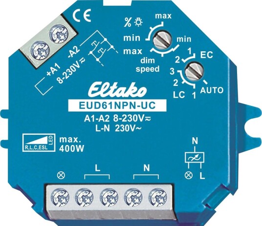 Eltako Dimmer 61100801 Uni 400/100 w, Boksmontering