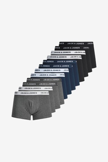 Jack & Jones Boksershorts jacSolid Trunks 12 pakning Blå Jack & Jones Boksershorts jacSolid Trunks 12 pakning Blå