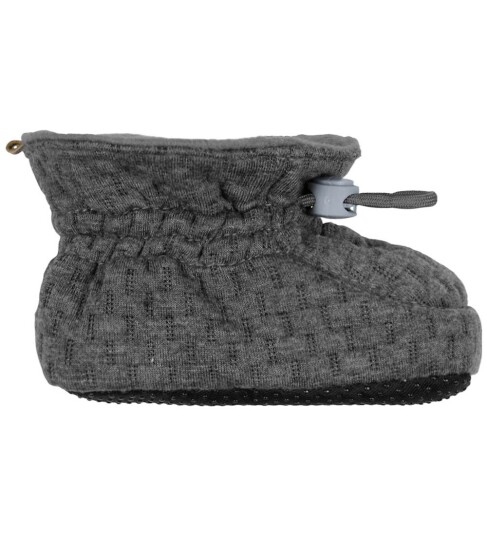 MELTON Medium Grey Melange Structure Tekstil Tøfler 22-23