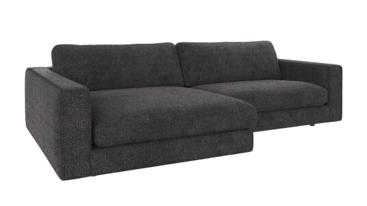 Rowico Home Duncan 3 seters sofa med sjeselong V Mørkegrå Robin 66 258 x 150 x 78 cm Grå