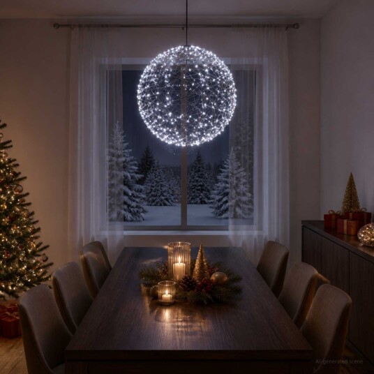 vidaXL Julefiniallys 750 LED-lys Kaldhvit Diameter 50 x 52 cm