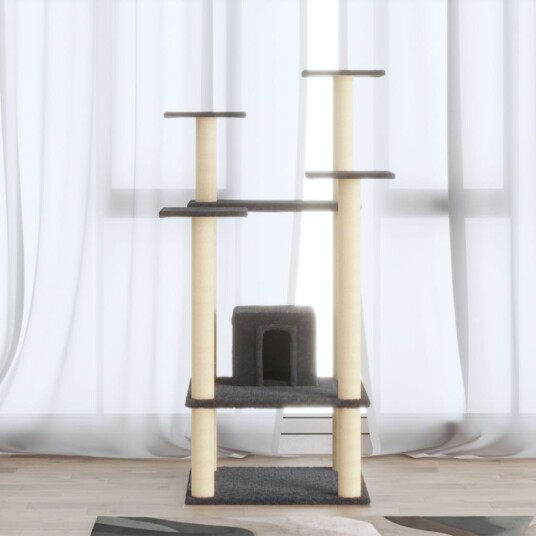 Vidaxl Kloretre Med Klorestolper I Sisal Mørkegrå 110 cm Vidaxl Kloretre Med Klorestolper I Sisal Mørkegrå 110 cm