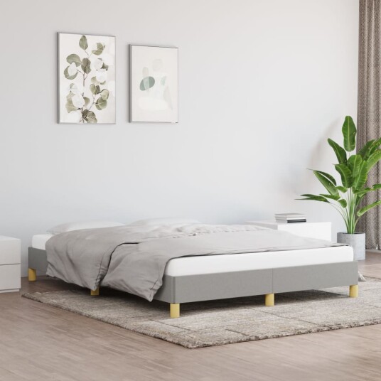  Sengeramme uten madrass lysegrå 135x190 cm Double stoff
