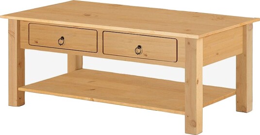 Loft24Salongbord med 2 skuffer i furu natur InesBrunSofabord Loft24Salongbord med 2 skuffer i furu natur InesBrunSofabord