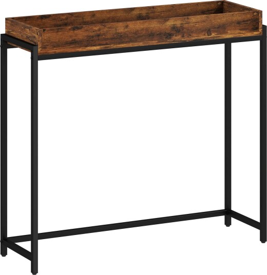 Smalt konsollbord – metall og tre rustikk brun 100x30 cm