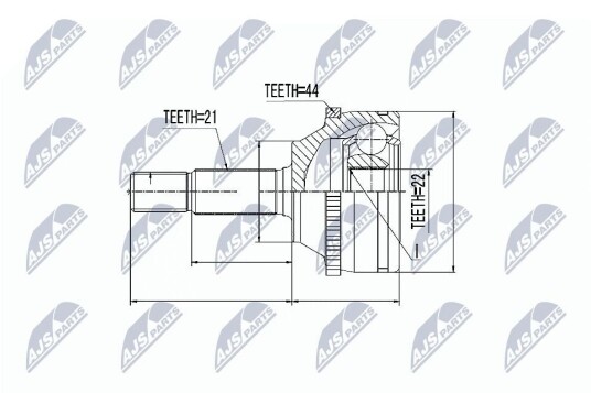 Nty Drivknute drivaksel NTY NPZ RE 010 Nty Drivknute drivaksel NTY NPZ RE 010