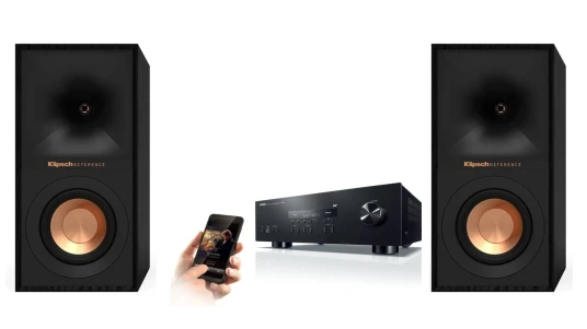Yamaha R-S202d Og Klipsch R-40m Stereoreceiver Med Stativhøyttalere