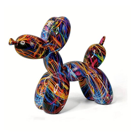 Skulptur Ballonghund Stripete Blå Skulptur Ballonghund Stripete Blå