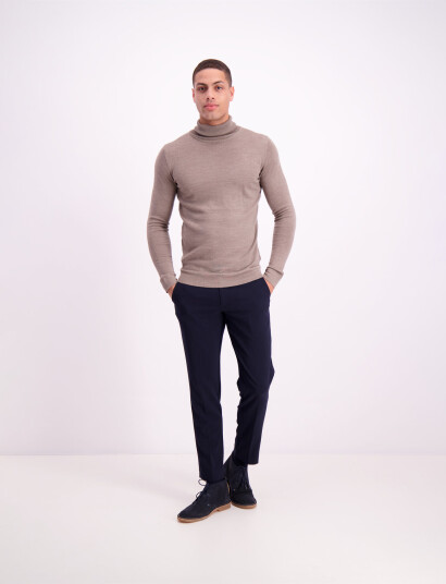 Lindbergh Merino Knit Roll Neck   Beige   XL