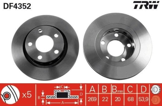 Bremseskive TRW DF4352
