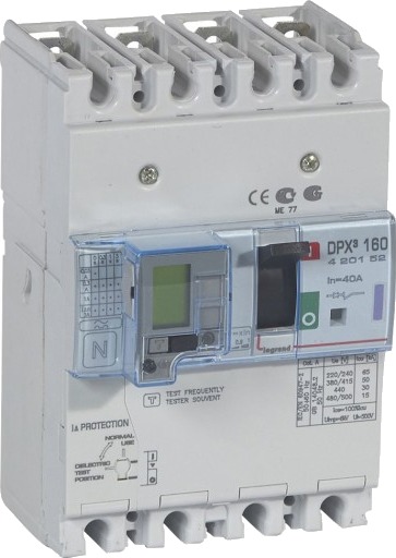 Legrand DPX3 160 Termisk Sikring + Jordfeil 4P 40A