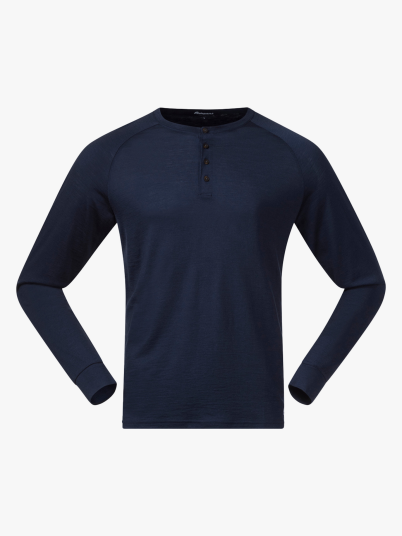 Bergans Lysebu Wool Henley Blå XXL
