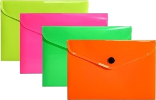 Mappekonvolutt A6 Pp Neon 10 Stk