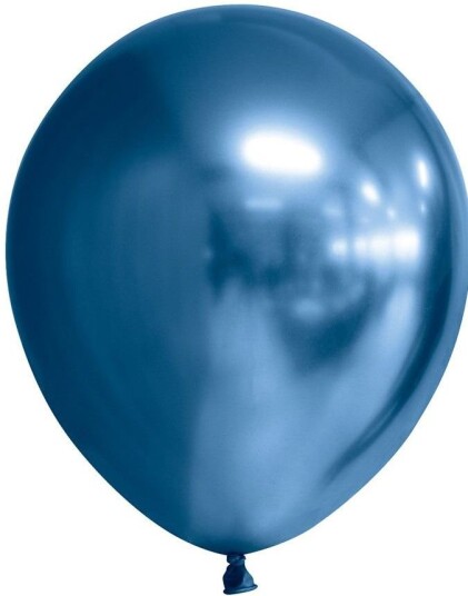 6 stk. 30 cm Glossy Mirror Blå Ballonger