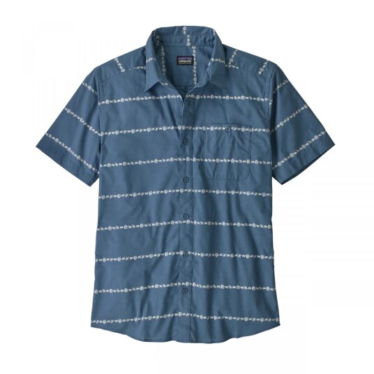 Patagonia  M Go To Shirt Herre, HPGB Hemp Stripe: Pigeon Blue, M